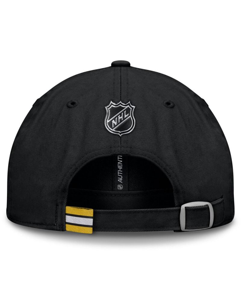 Men's Black Boston Bruins Authentic Pro Prime Adjustable Hat
