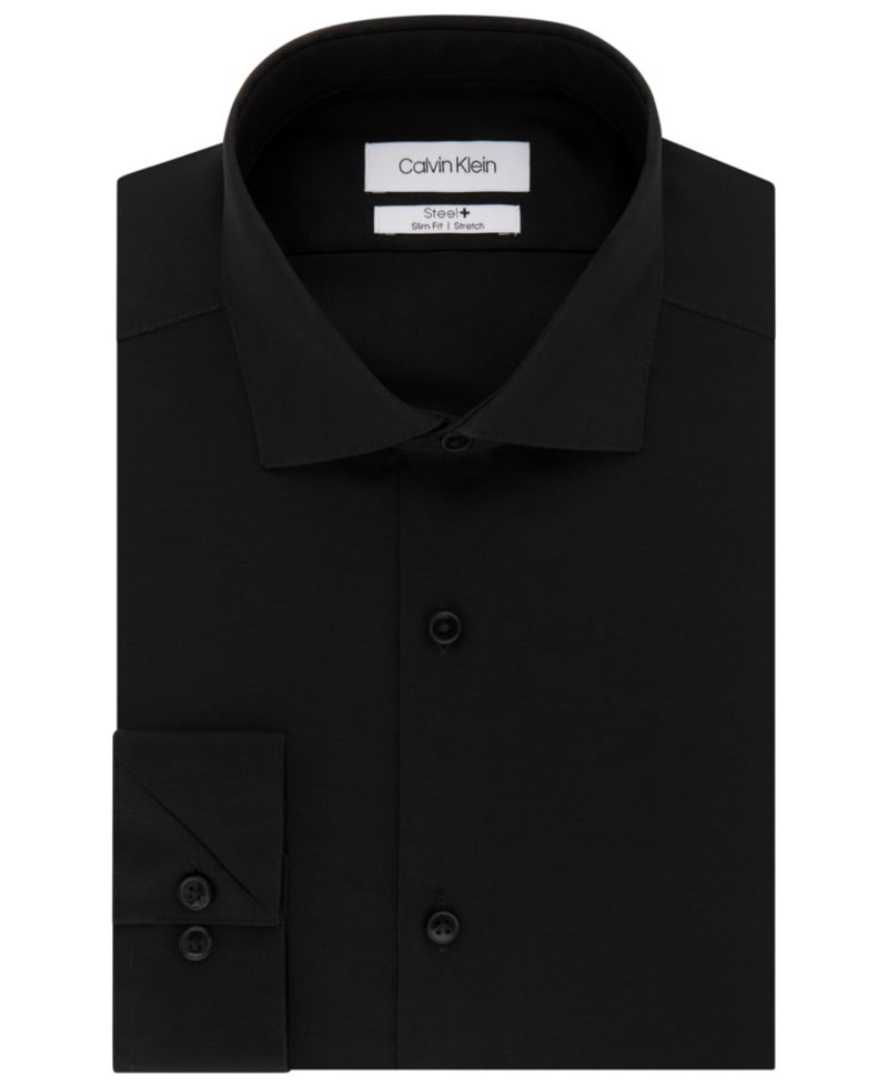 Мужская рубашка Calvin Klein Steel+ Slim-Fit из негладкого эластичного материала Performance Dress