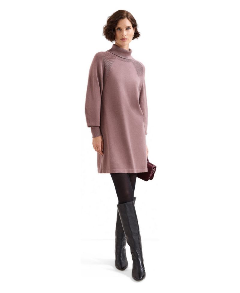 Women's Ellie Turtleneck Blouson-Sleeve Jumper Dress