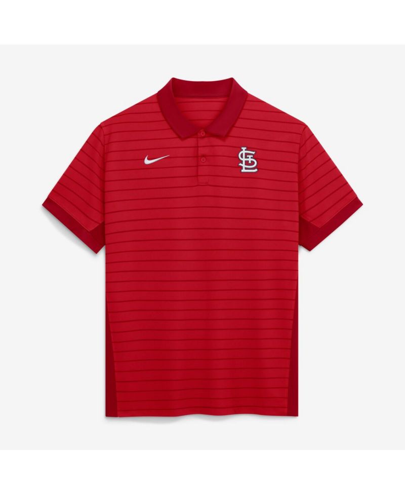 Men's Red St. Louis Cardinals Authentic Collection Striped Victory Dri-FIT Polo Shirt
