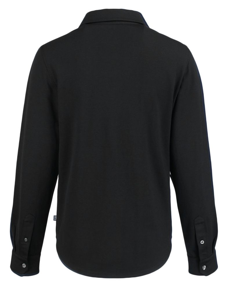 Women's Cutter and Buck Advantage Tri-Blend Soft Pique Long Sleeve Knitted Button Down