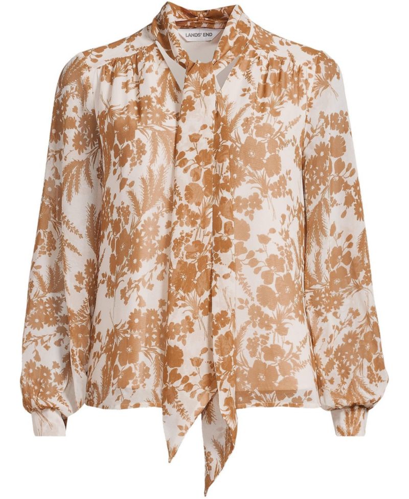 Women's Chiffon Removable Tie Neck Blouse