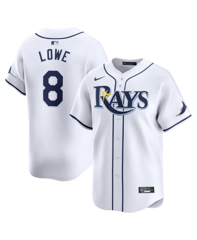 Men's Brandon Lowe White Tampa Bay Rays Home limited Player Jersey