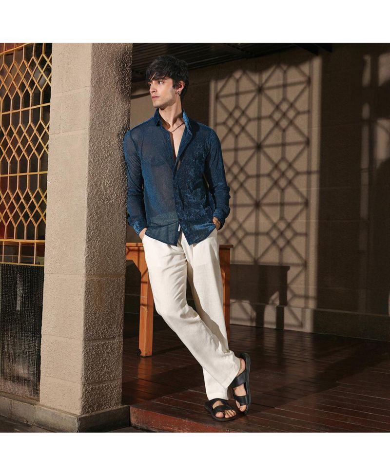 Men's Men 's Solid Velvet Shirt