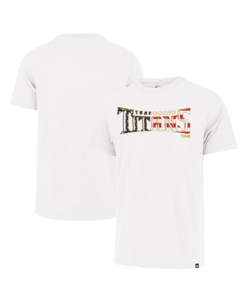 47 Men's White Tennessee Titans Flag Script Franklin T-Shirt