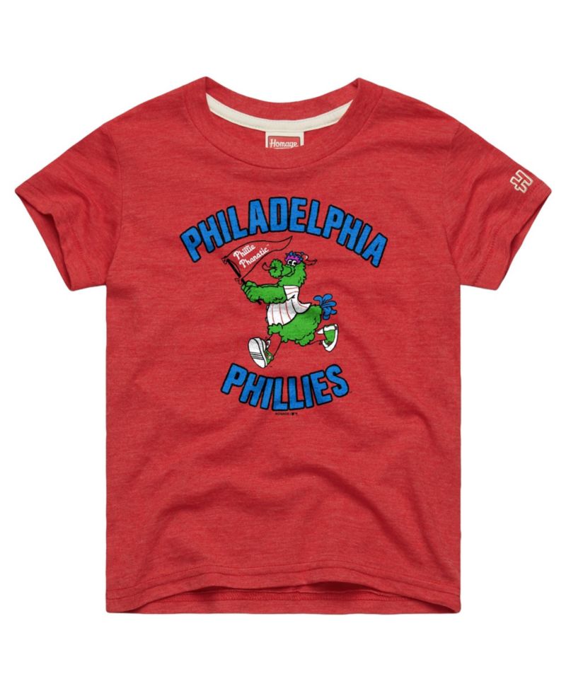Big Boys and Girls Red Philadelphia Phillies Mascot Tri-Blend T-Shirt
