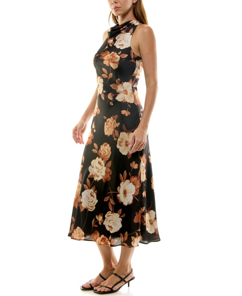 Juniors' Sleeveless Cowl Neck Dress