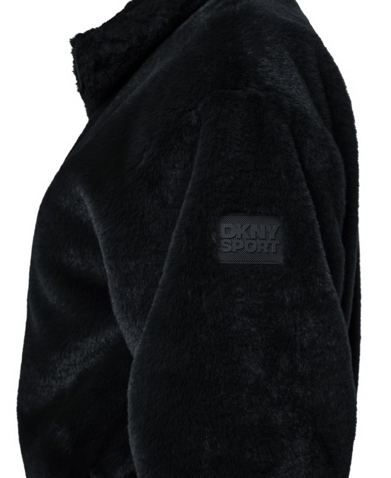 Women's Mock Neck Short Faux Fur Jacket