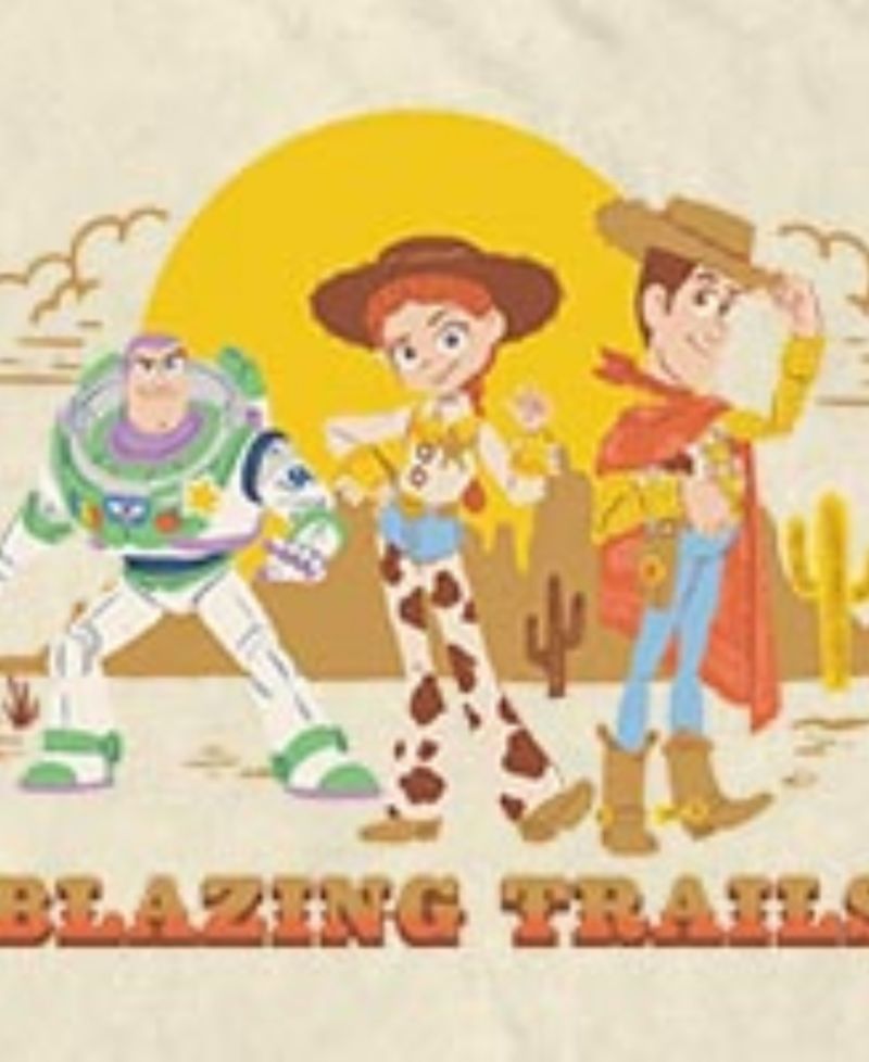 Men's Disney Pixar Toy Story Woody and Jessie Around the World Travel Graphic T-Shirt