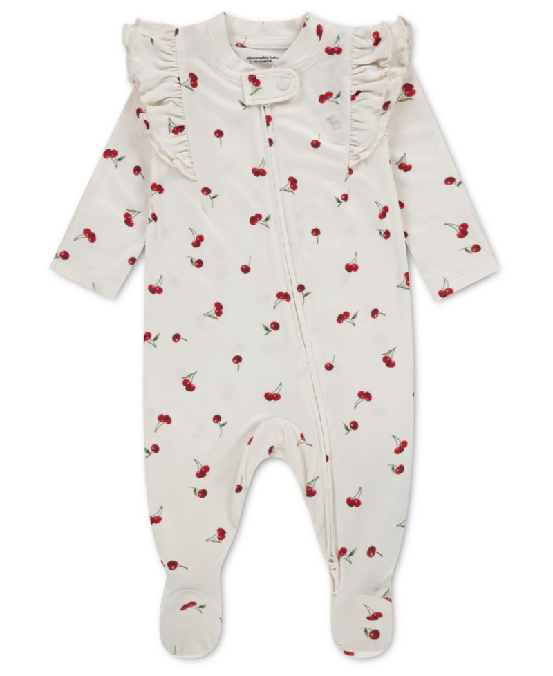 Baby Girls' Ruffle Long-Sleeve Footed Coverall