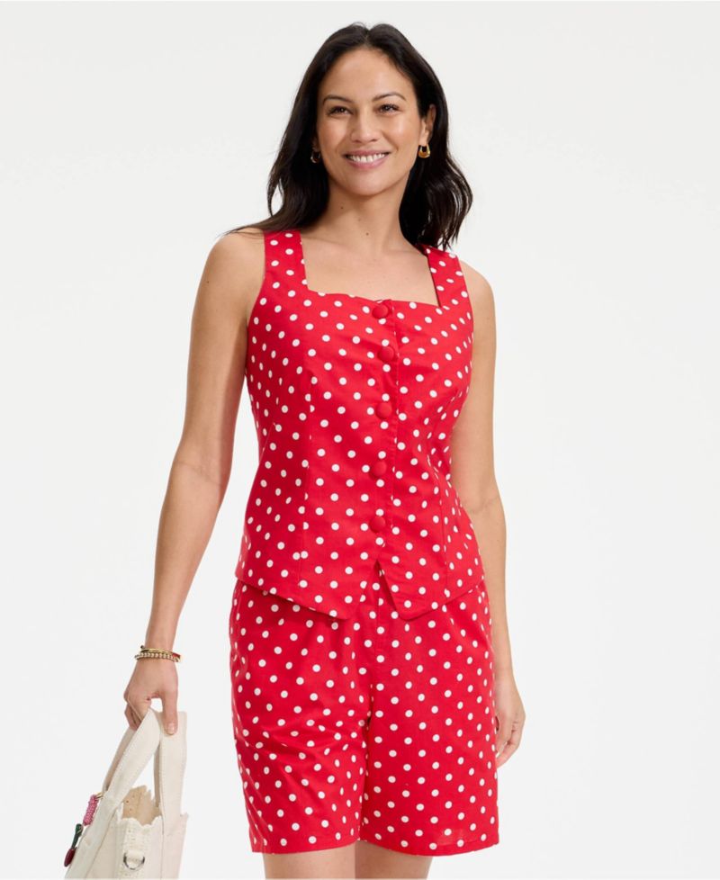 Women's Poplin Square Neck Vest