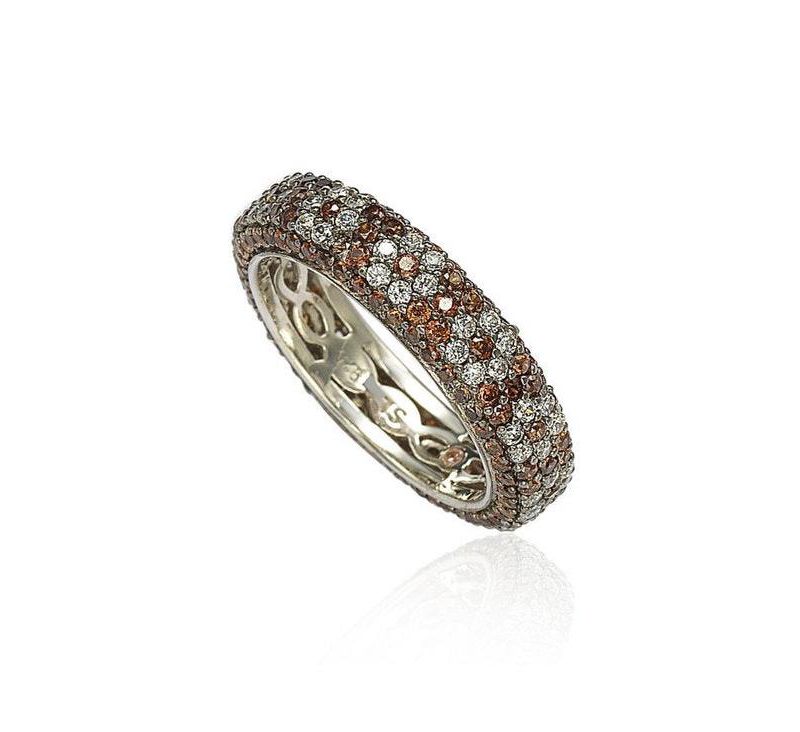 Suzy Levian Sterling Silver Cubic Zirconia Eternity Band Ring