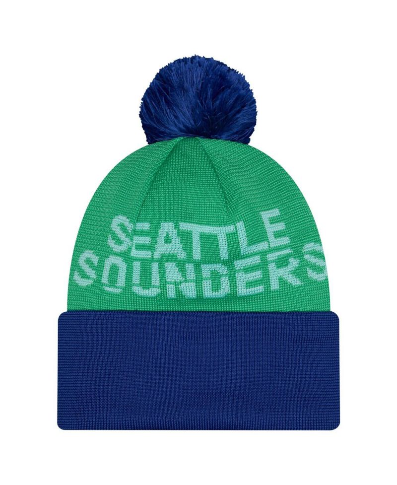 Men's Green Seattle Sounders FC 2026 Jersey Hook Cuffed Knit Hat with Pom