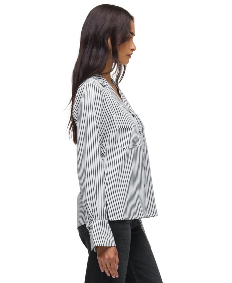 Women's Long-Sleeve Point Collar Relaxed Fit Camp Shirt