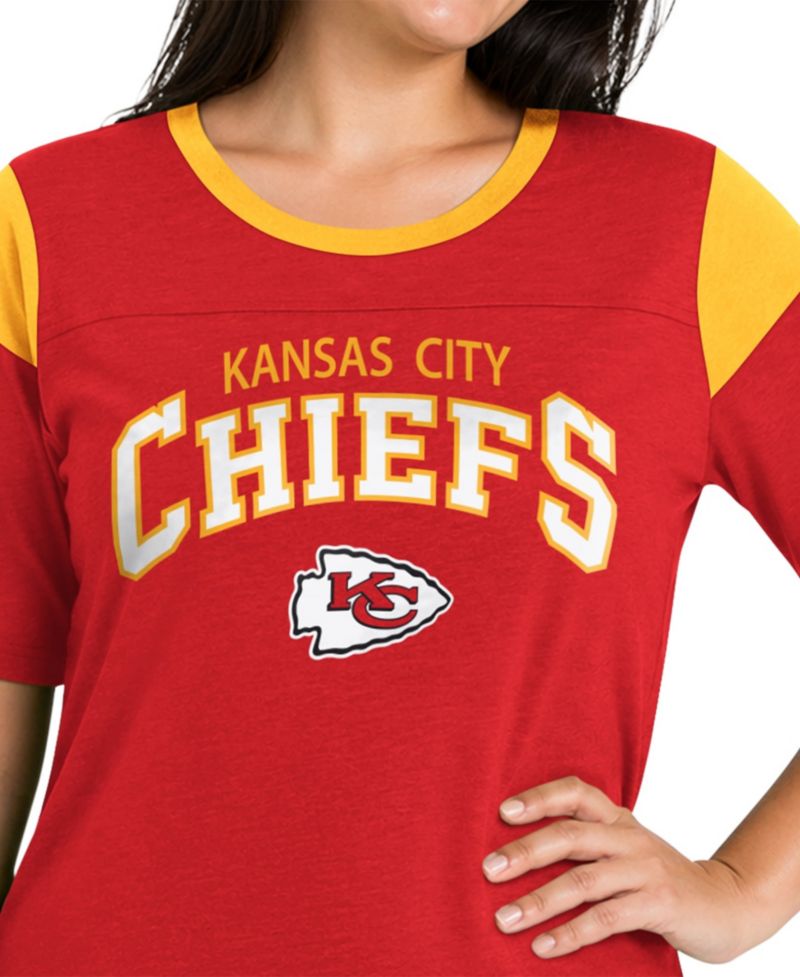 Women's Red Kansas City Chiefs Plus Size Linebacker Slub T-Shirt