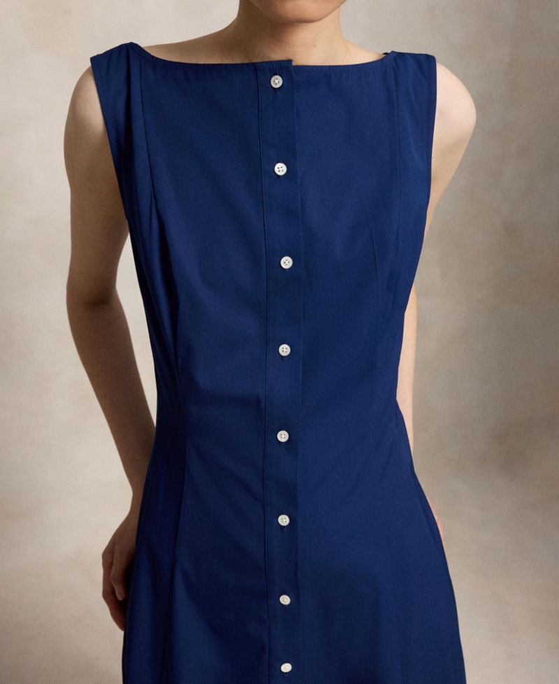 Women's Fit-and-Flare Boat Neck Midi Dress