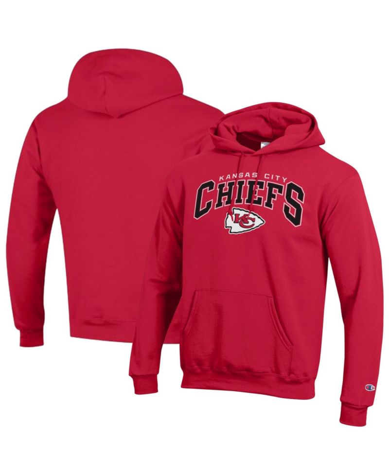 Men's Red Kansas City Chiefs Powerblend Arch over Logo Hoodie
