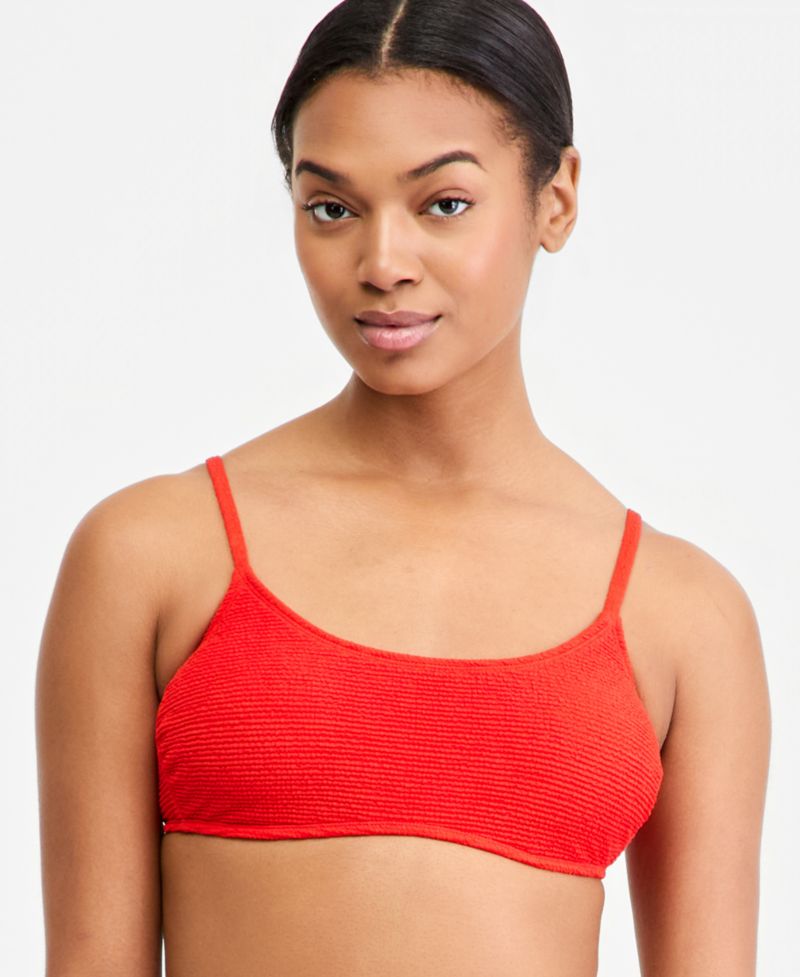 Women's Popcorn Scrunch Tie-Back Bikini Top