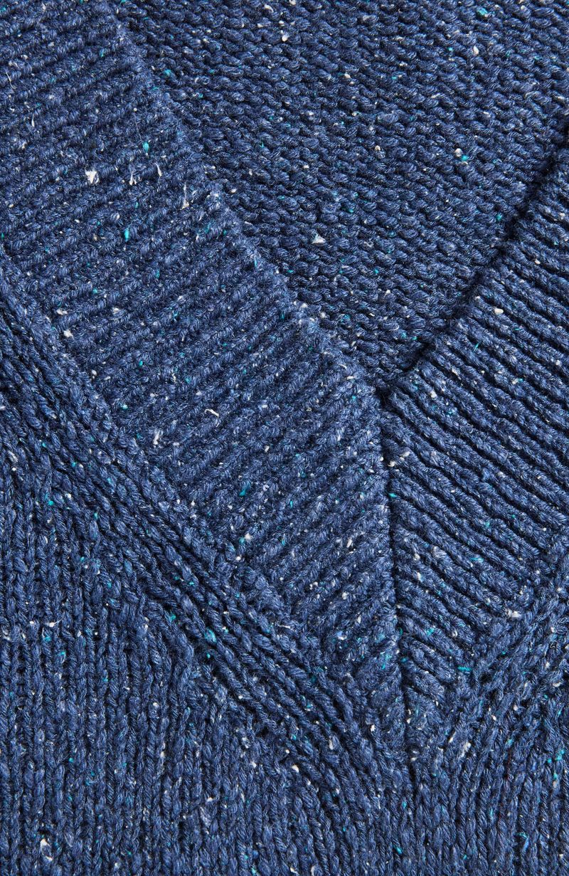 Women's Cotton Blend Flecked V-Neck Sweater