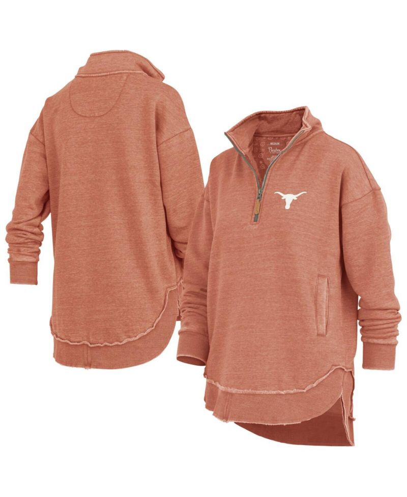 Women's Burnt Orange Texas Longhorns Northfork Sojourn Poncho Quarter-Zip Sweatshirt