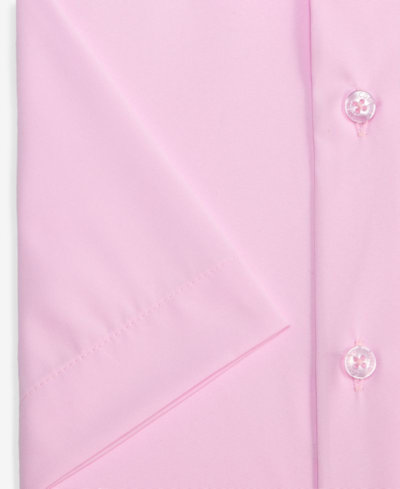 Men's Slim-Fit Four-Way Stretch Solid Short-Sleeve Dress Shirt