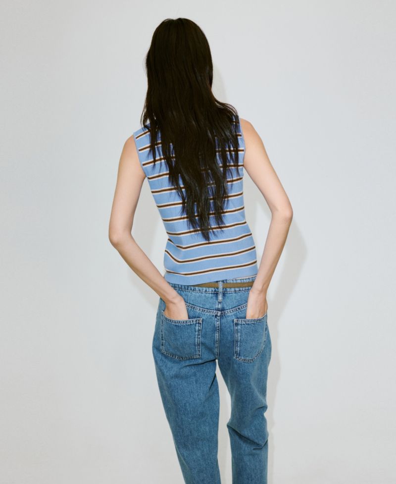 Women's Ribbed Striped Vest