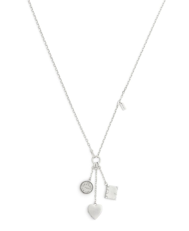 Silver Runway Heart Charm Necklace