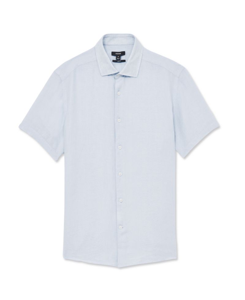 Men's Holiday Linen Short-Sleeve Shirt