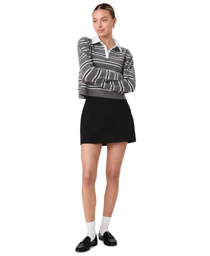 Women's Yulia Knit Campus Oversized Cropped Stripe Sweater
