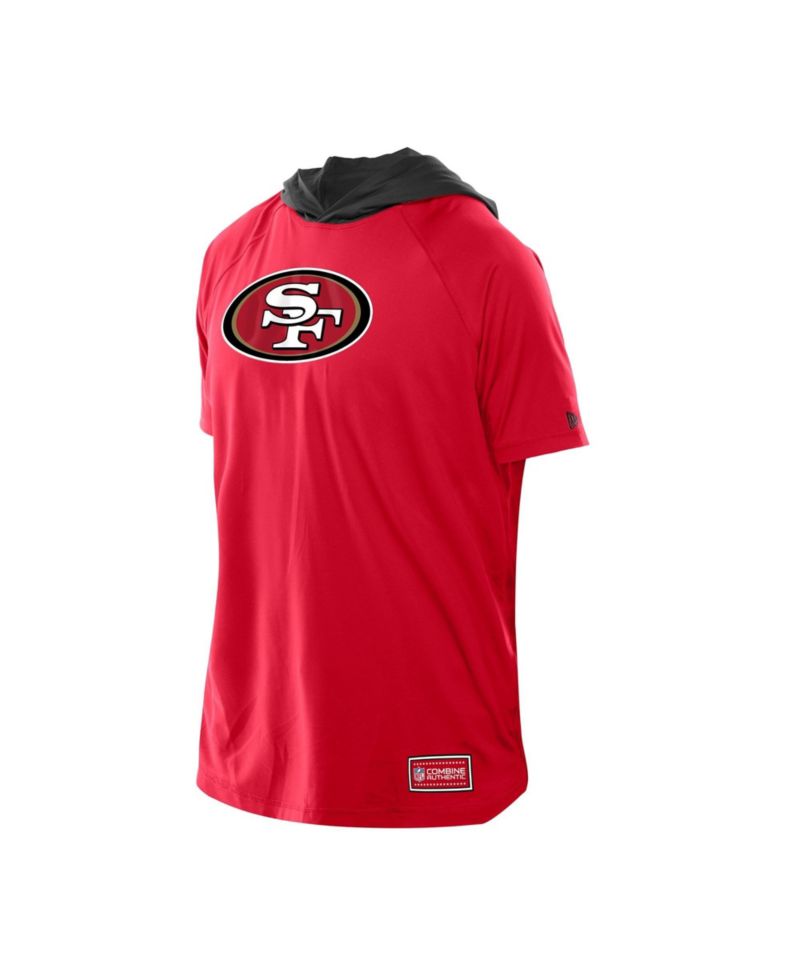 Men's Scarlet San Francisco 49ers Combine Authentic Hooded Raglan Short-Sleeve T-Shirt