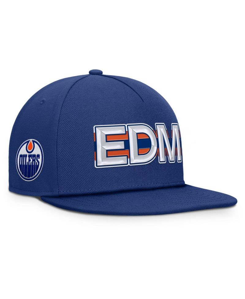 Men's Royal Edmonton Oilers Authentic Pro Rink Team Code Snapback Hat
