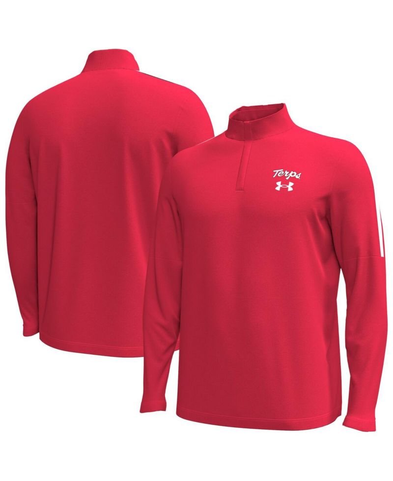 Men's Red Maryland Terrapins Playoff Performance Quarter-Zip Jacket