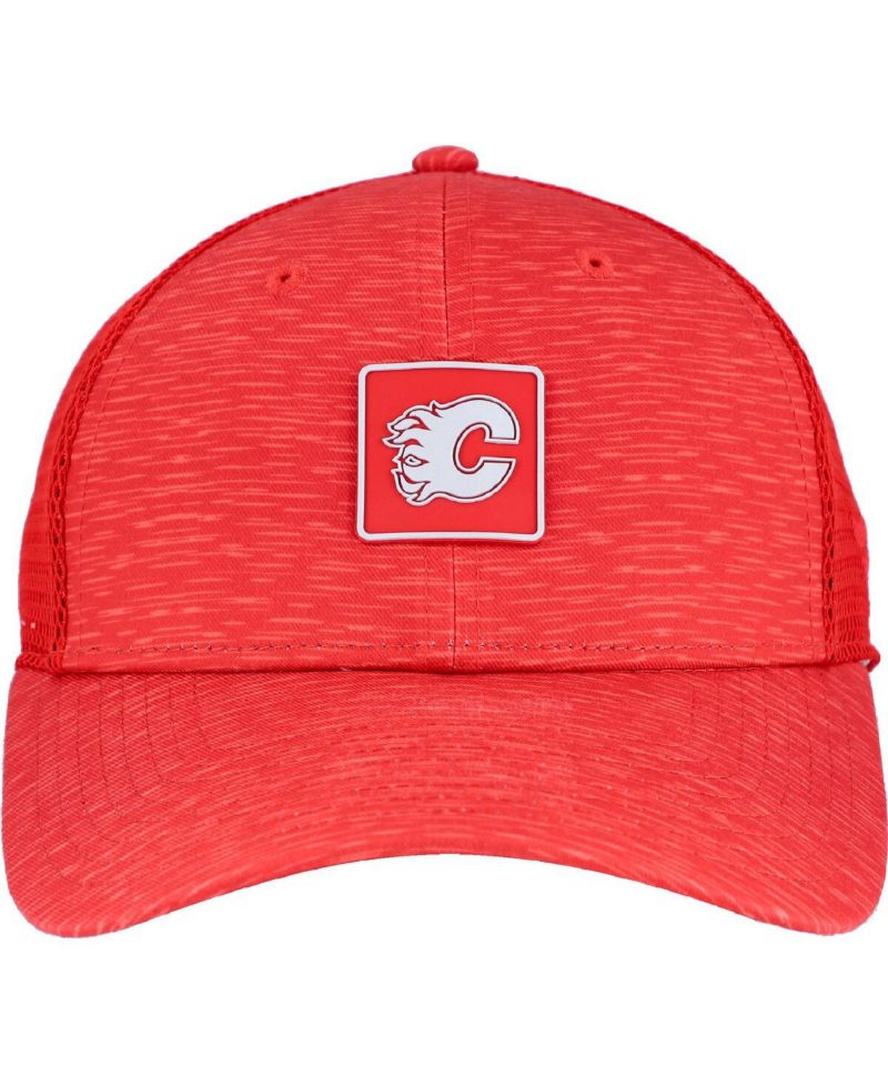 Women's Red Calgary Flames Authentic Pro Adjustable Trucker Hat