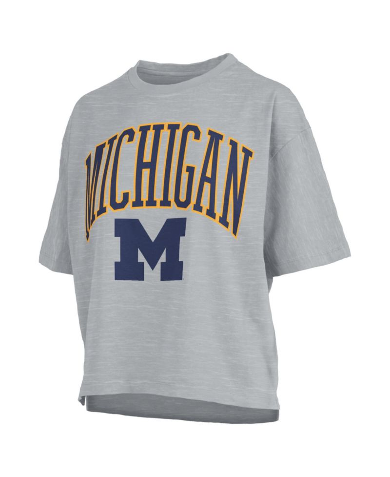 Women's Gray Michigan Wolverines Nelson T-Shirt