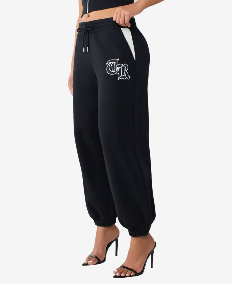 Women's Contrast-Paneled Baggy Joggers
