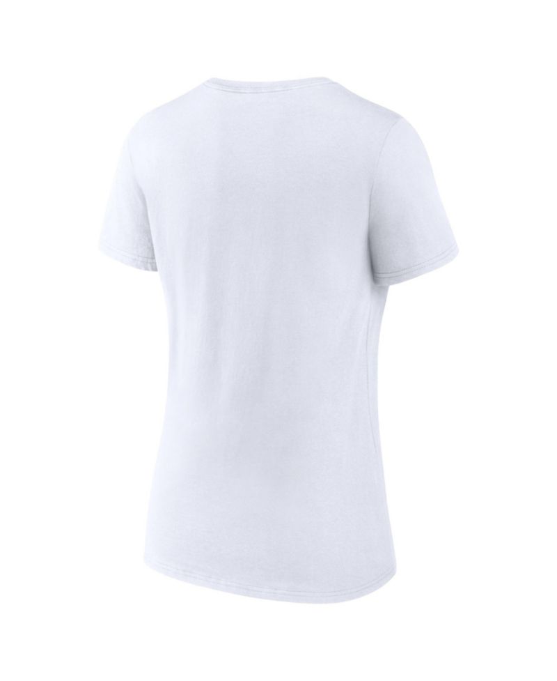 Women's White Miami Dolphins Primary Logo V-Neck T-Shirt