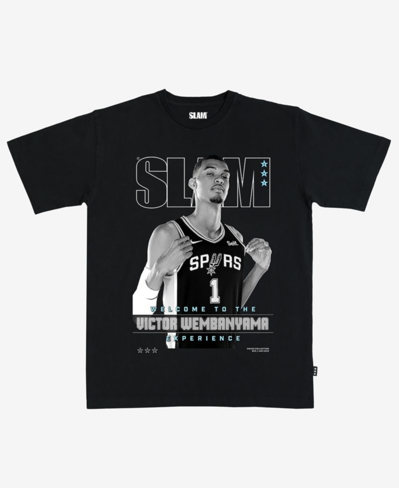 Men's and Women's Victor Wembanyama Black San Antonio Spurs Cover T-Shirt