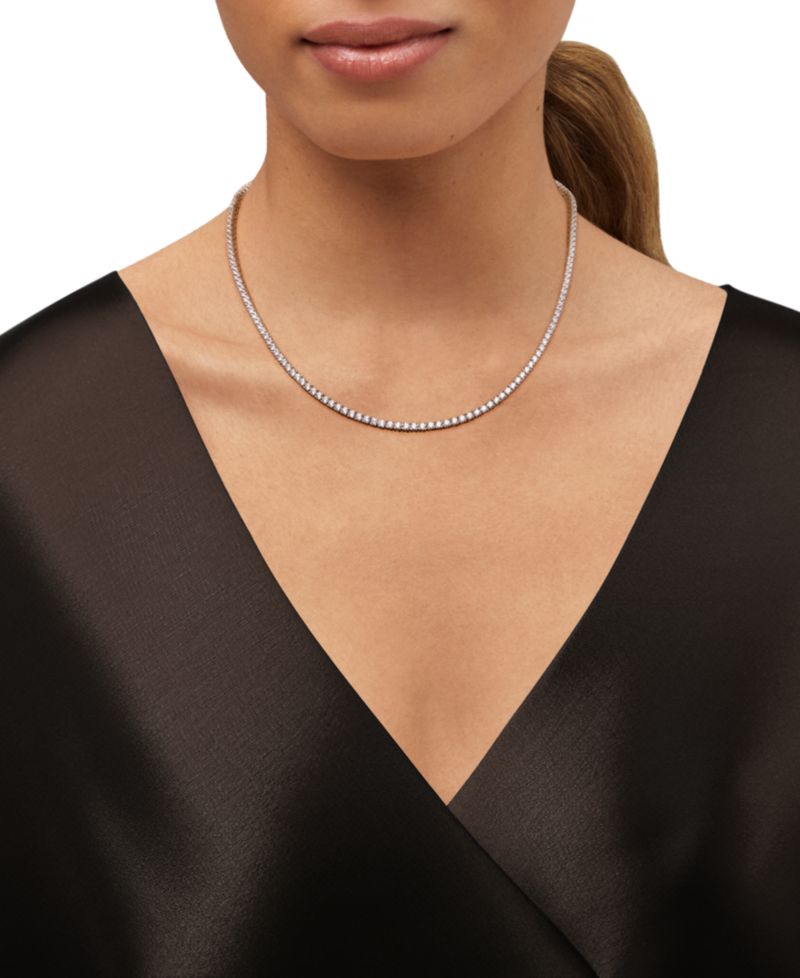 White Cubic Zirconia Tennis Necklace (20-1/4 ct. t.w.) in Sterling Silver
