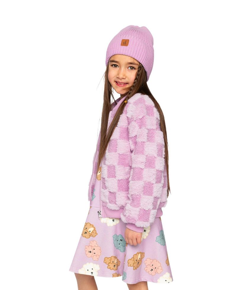Little and Big Girl's (6-12) Faux Fur Jacquard Bomber Jacket