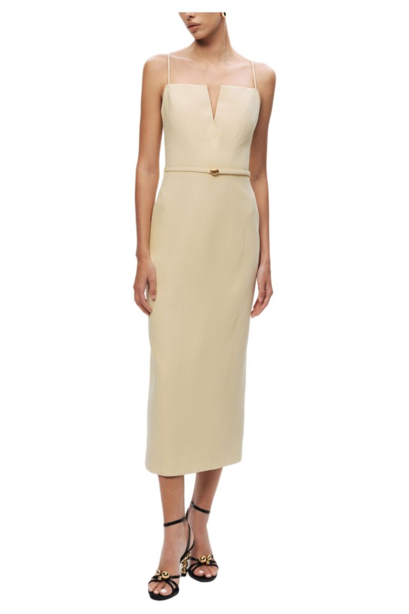 Women's Strappy Belted Midi Dress