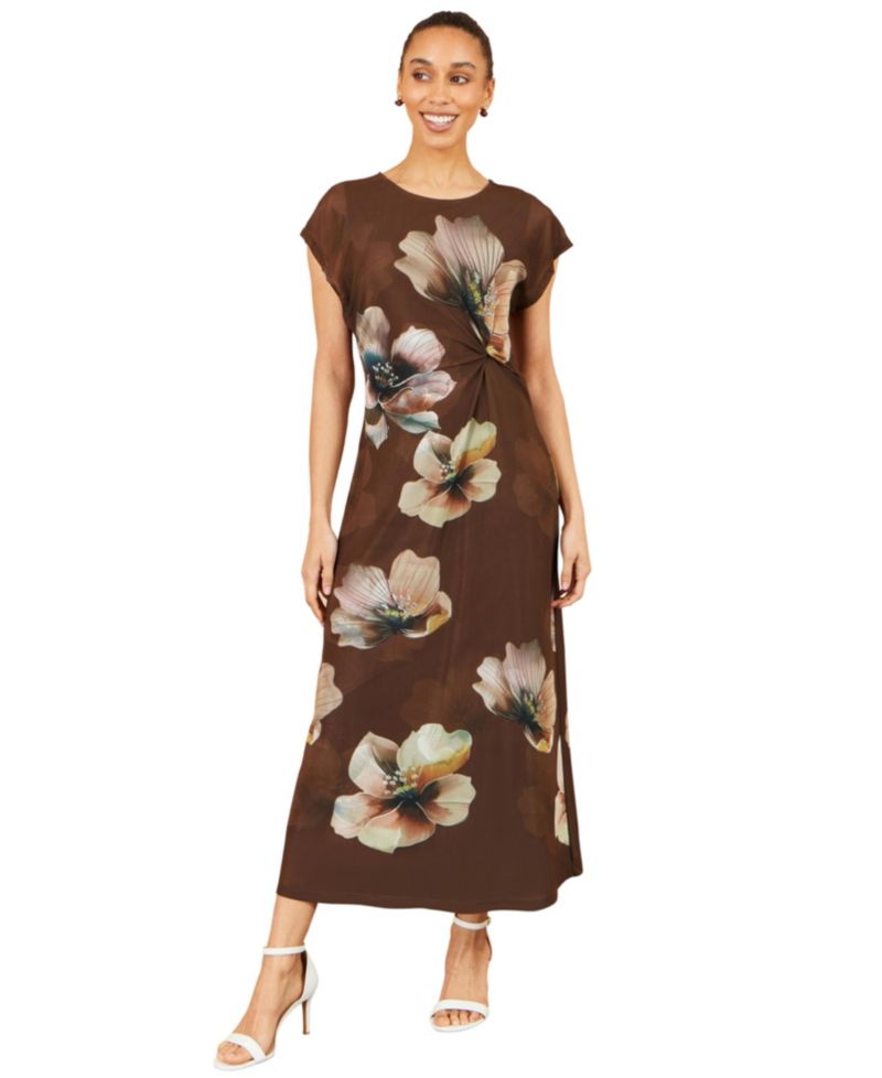 Women's Mesh Floral Maxi Dress