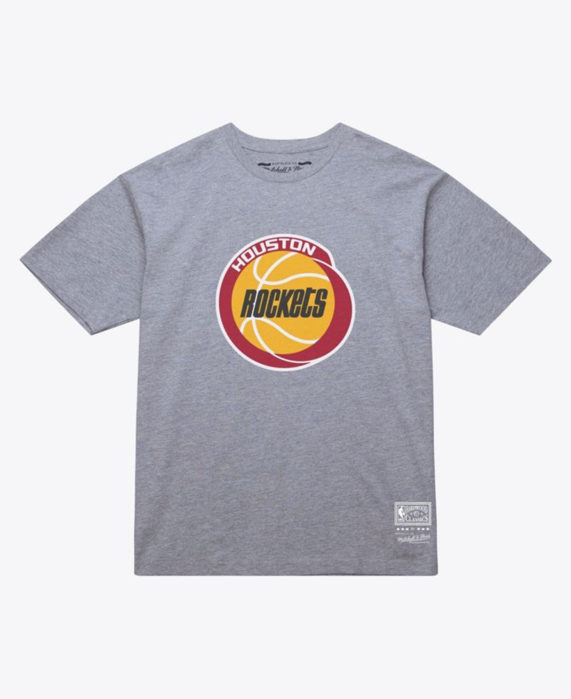 Men's and Women's Heather Gray Houston Rockets Hardwood Classics Arch T-Shirt
