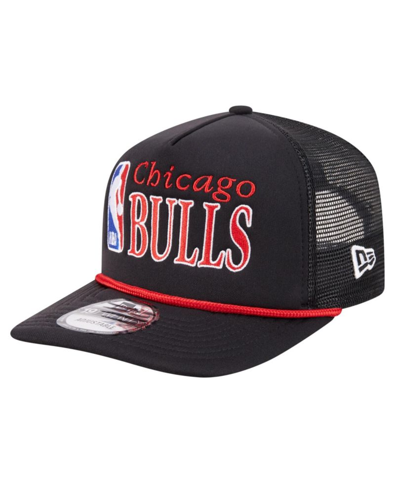 Men's Black Chicago Bulls Team Logo Foam Front 19TWENTY A-Frame Trucker Adjustable Hat