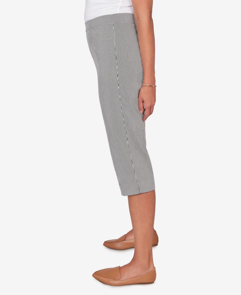 Plus Size Classic Stretch Stripe Clamdigger Capri Pants
