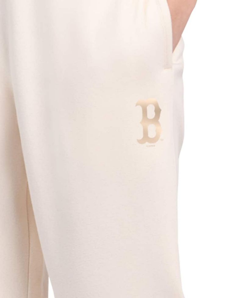 Women's Cream Boston Red Sox Pastel High Waisted Fleece Pants