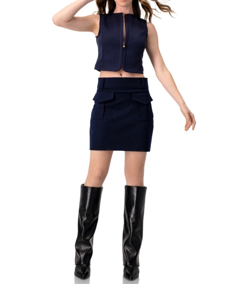 Women's Front-Zip Crop Top