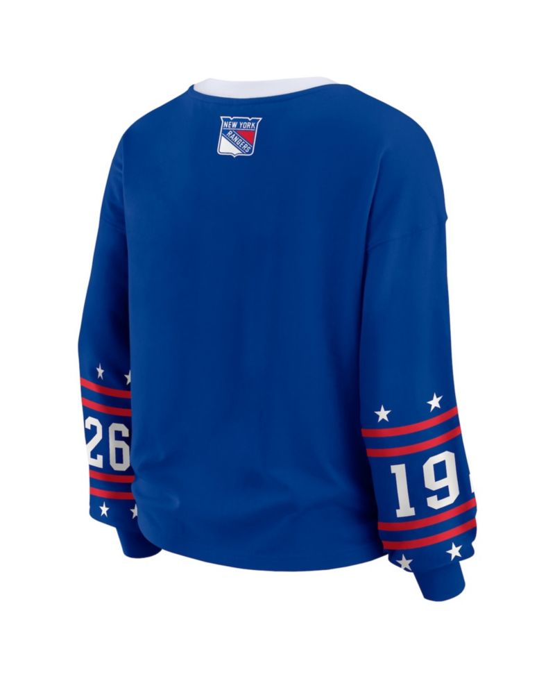 Women's Blue New York Rangers Long-Sleeve Sport T-Shirt