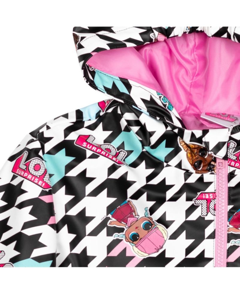 Girls Zip Up Waterproof Hooded Rain Jacket Coat