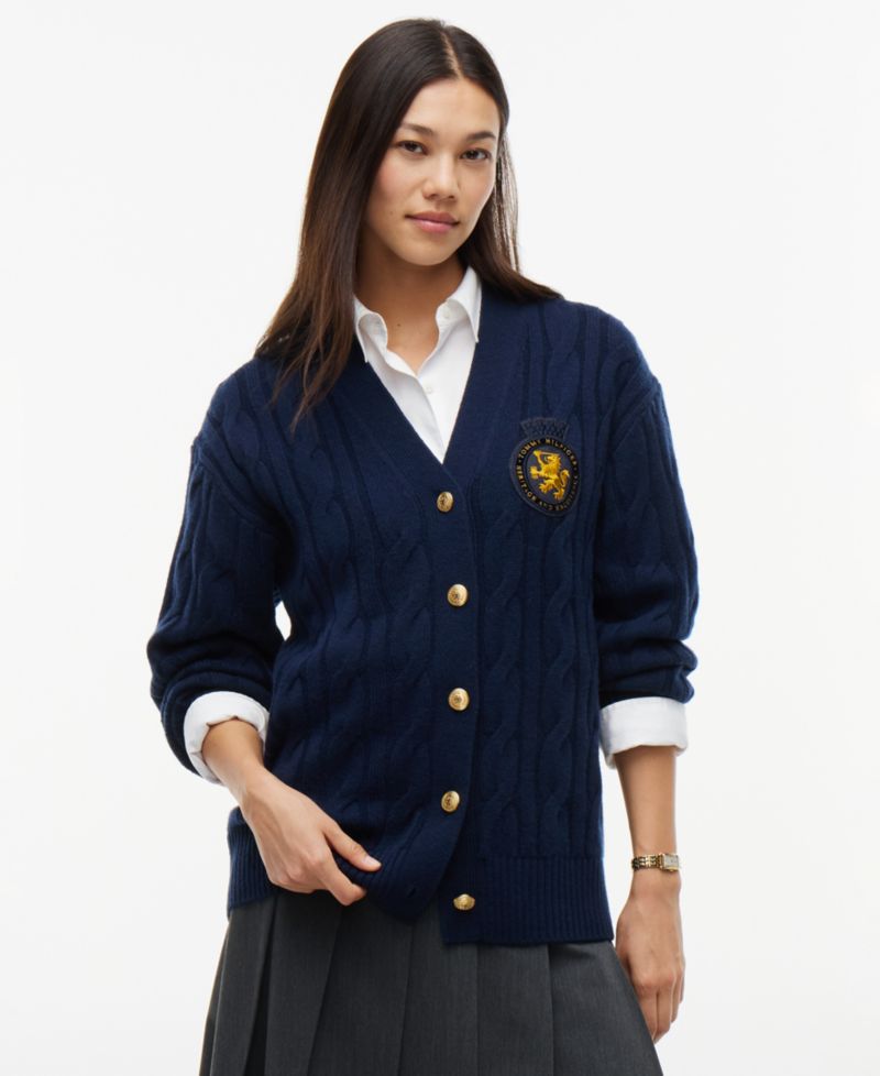 Women's American Icons Cable-Knit V-Neck Cardigan