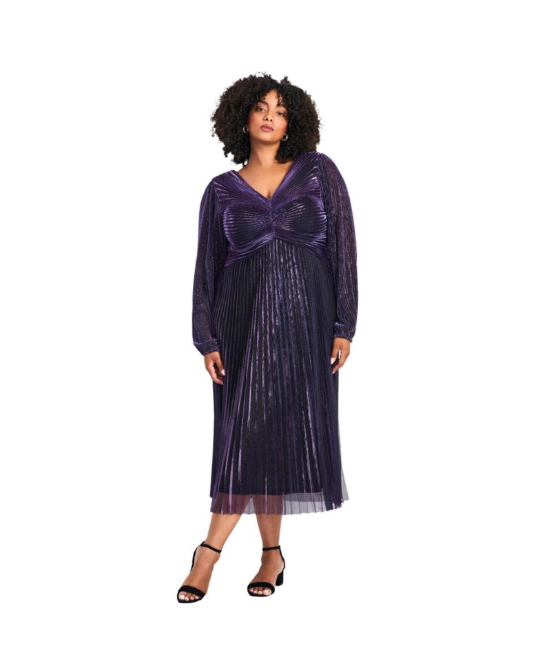 Women's Plus Size Pleated Plisse Dress